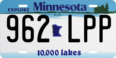 MN license plate 962LPP