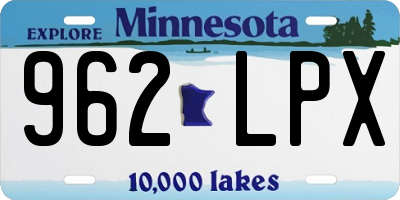 MN license plate 962LPX