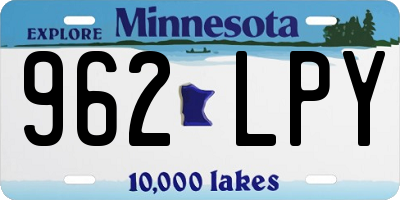 MN license plate 962LPY