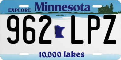 MN license plate 962LPZ