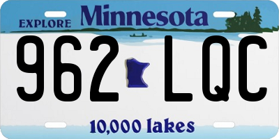 MN license plate 962LQC