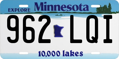 MN license plate 962LQI