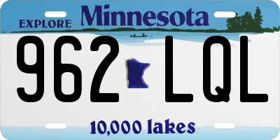 MN license plate 962LQL