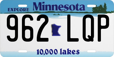 MN license plate 962LQP