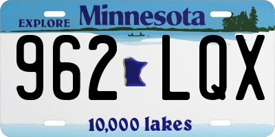 MN license plate 962LQX
