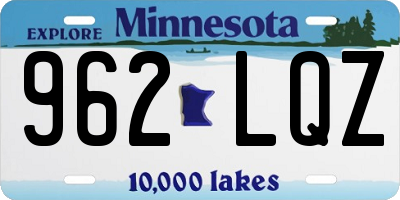 MN license plate 962LQZ