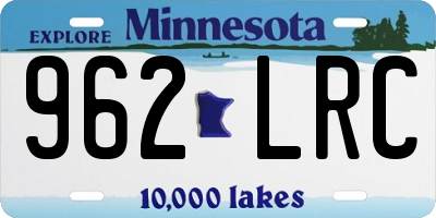 MN license plate 962LRC