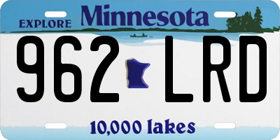 MN license plate 962LRD