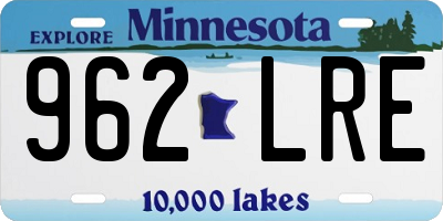 MN license plate 962LRE