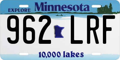 MN license plate 962LRF