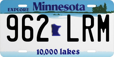 MN license plate 962LRM