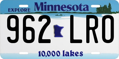 MN license plate 962LRO