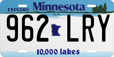 MN license plate 962LRY