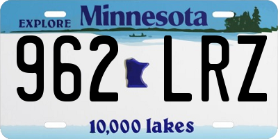 MN license plate 962LRZ
