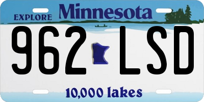 MN license plate 962LSD