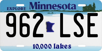 MN license plate 962LSE