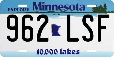 MN license plate 962LSF