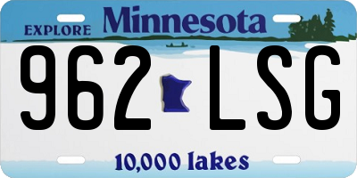 MN license plate 962LSG