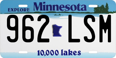 MN license plate 962LSM