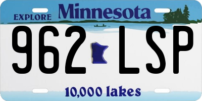 MN license plate 962LSP