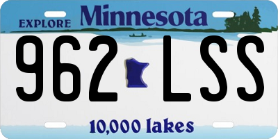 MN license plate 962LSS