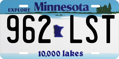 MN license plate 962LST
