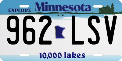 MN license plate 962LSV
