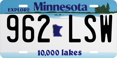 MN license plate 962LSW