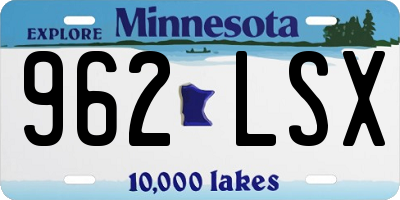 MN license plate 962LSX