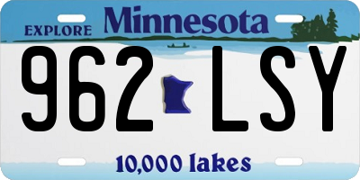 MN license plate 962LSY