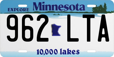 MN license plate 962LTA