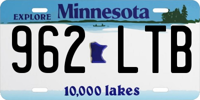 MN license plate 962LTB