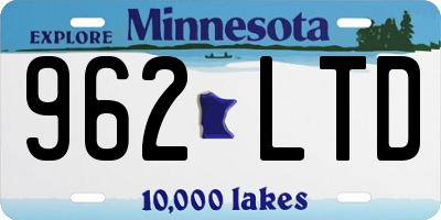 MN license plate 962LTD