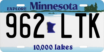 MN license plate 962LTK
