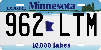 MN license plate 962LTM