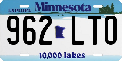 MN license plate 962LTO