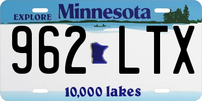 MN license plate 962LTX