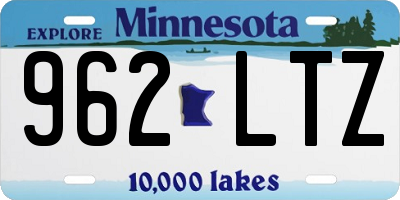 MN license plate 962LTZ
