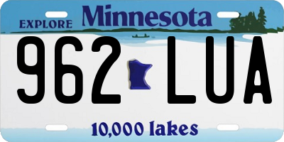 MN license plate 962LUA