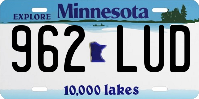 MN license plate 962LUD