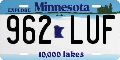MN license plate 962LUF