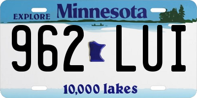 MN license plate 962LUI