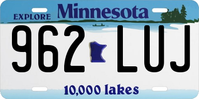 MN license plate 962LUJ