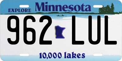 MN license plate 962LUL
