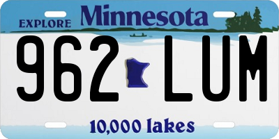 MN license plate 962LUM