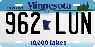 MN license plate 962LUN
