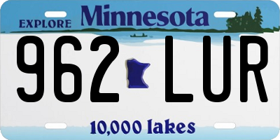 MN license plate 962LUR