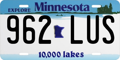 MN license plate 962LUS