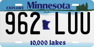 MN license plate 962LUU