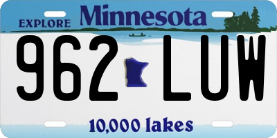 MN license plate 962LUW
